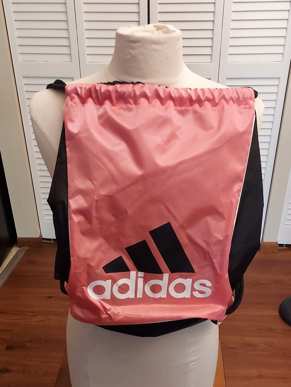 adidas Pink and Black Drawstring Backpack